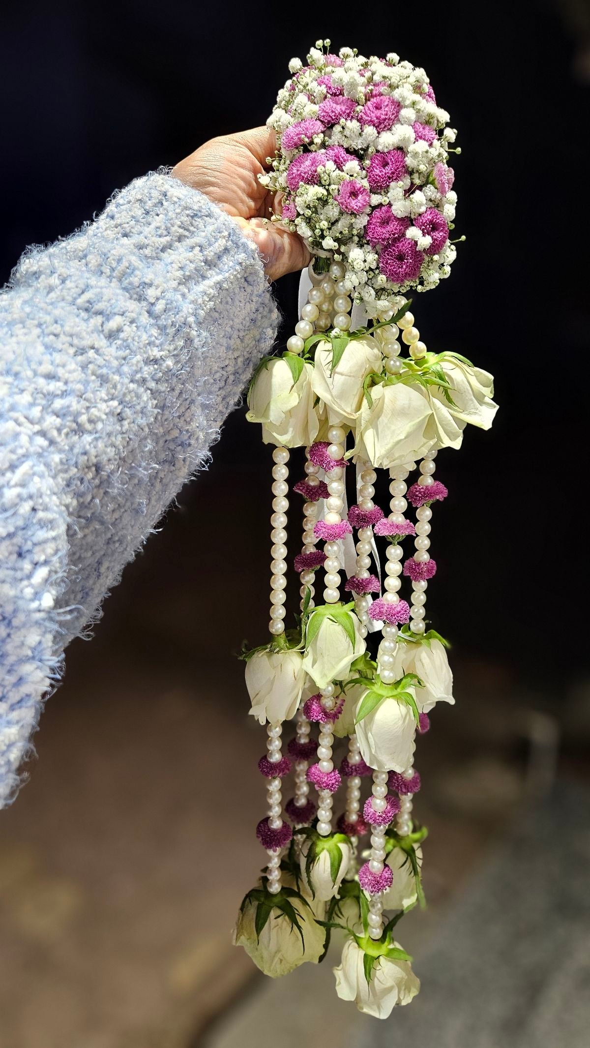 Crysenthemum ,calemero,santini and rose Pearl Bridal Jewelry Set